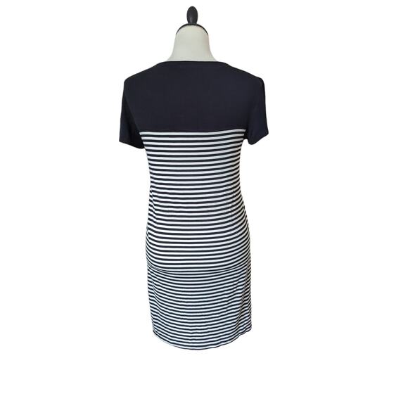 Forever 21 Essentials Black and White Striped Short Sleeve T-shirt Dress Small - Picture 4 of 4